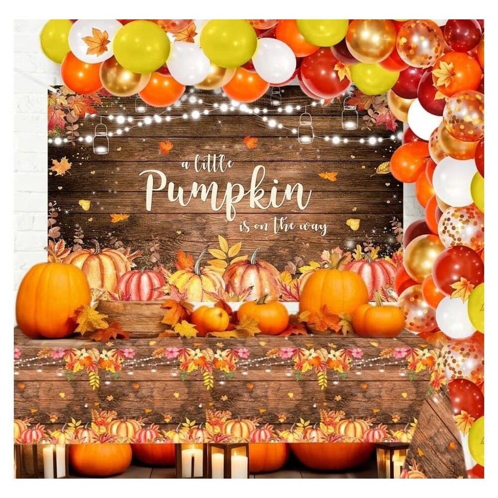116 PCS Fall Pumpkin Baby Shower Decorations Little Pumpkin Balloon Arch, Banner